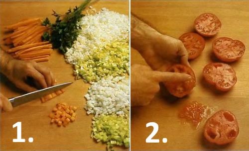 Как приготовить овощной бульон, шаг 1 и 2