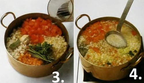 Как приготовить овощной бульон, шаг 3 и 4