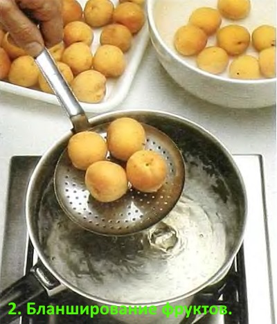 Бланширование фруктов для абрикосового лиера