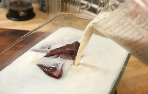Рецепт печень в молоке