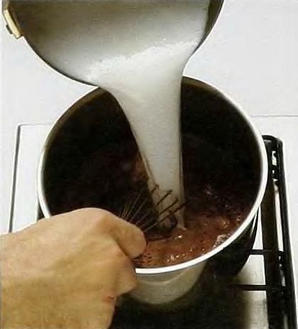 Какао рецепт с фото - Добавление молока